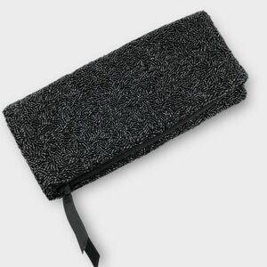 💜 Banana Republic Black Beaded Clutch